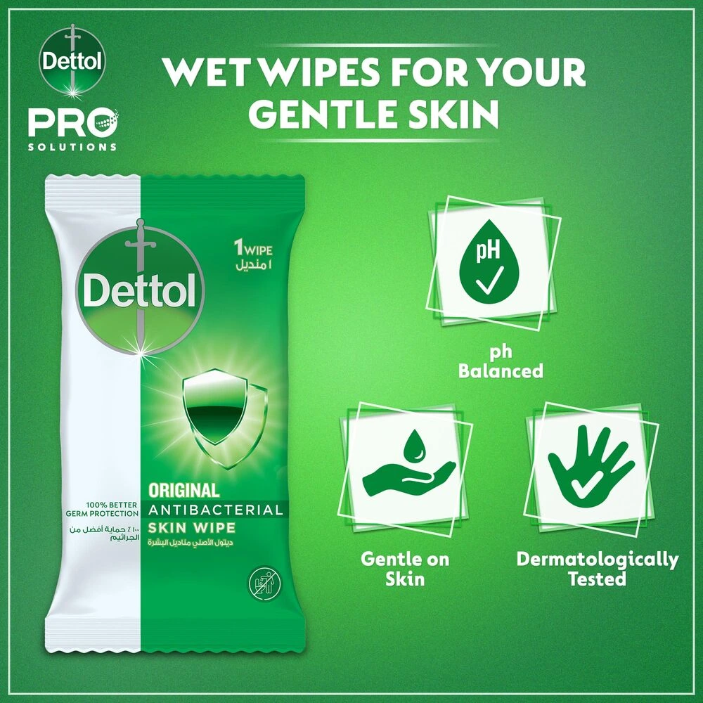 Buy Dettol Antibacterial Wipes for skin, Original at wholesale